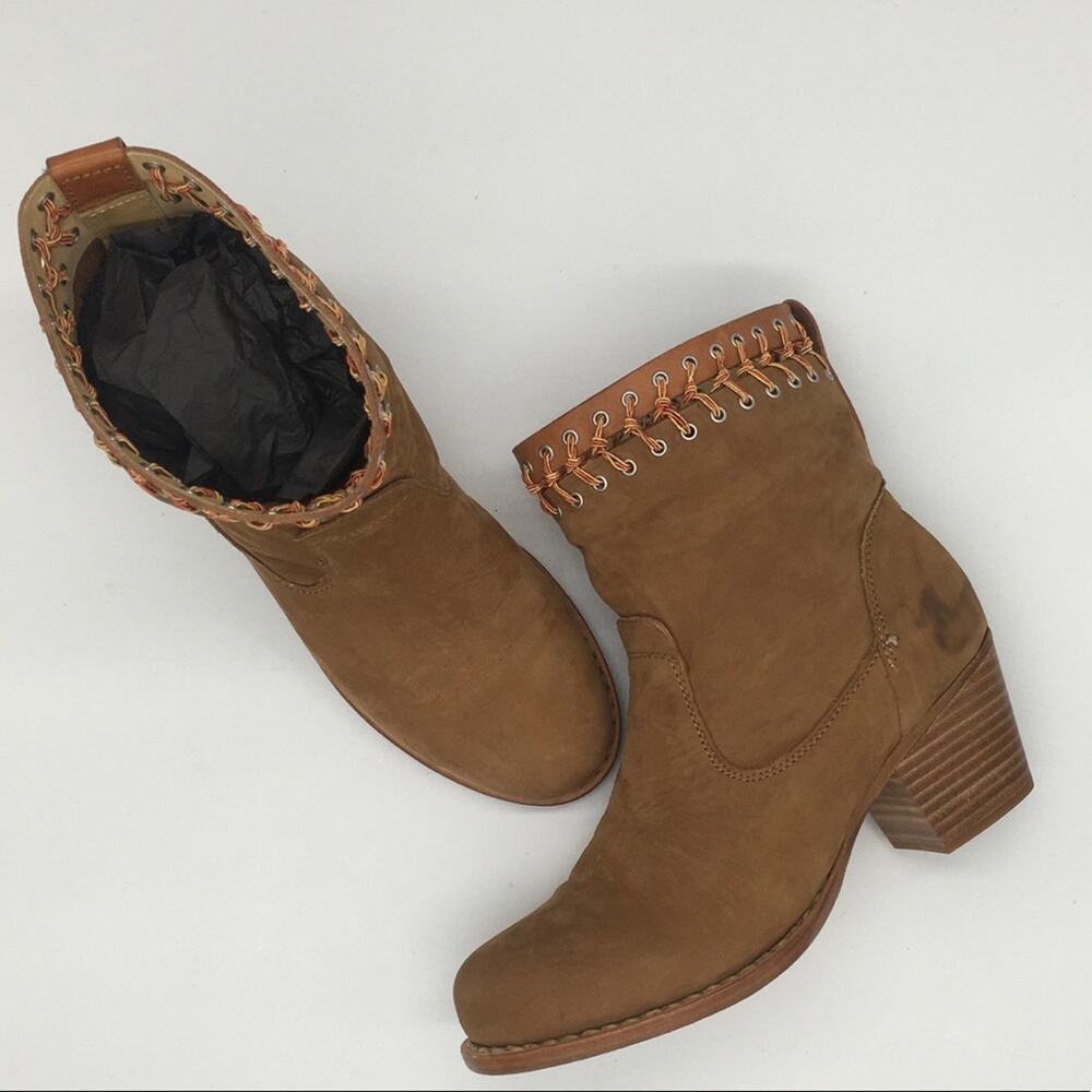 Rag & Bone Mercer Suede Whip Stitch Ankle Boots - Camel - 36/US 6